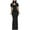 Black, variant on Summer Dresses for Women 2023 Casual Round Neck Short Sleeve Slimming Solid Dresses Black M (US Size:6)