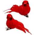 thumbnail image 2 of QCUTEP 10Pcs Red Artificial Christmas Cardinal Birds Mini Feather Birds Ornaments Christmas Cardinal Birds Clip for Christmas Tree Home Decor, 2 of 14