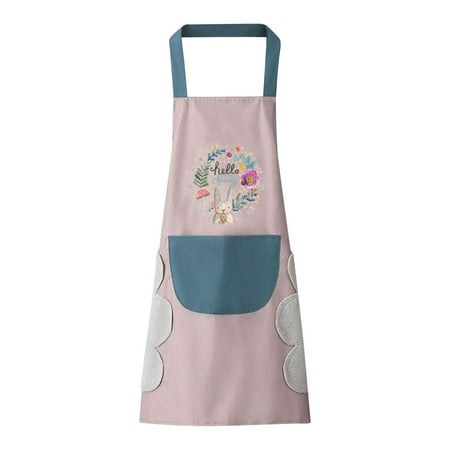 

Waterproof Kitchen Apron | Cute Bunny Cooking Apron with Towel | PVC Bib Apron Cooking Baking Kitchen Aprons for Kitchen Restaurant Cafe