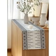 thumbnail image 5 of Table Runner 120 Inches Long for Kitchen Dining, Black White Boho Dresser Scarf Farmhouse, Dining Table Decorations for Wedding/Parties, Vintage Ethnic Tribe Abstract Art Retro 13 x 120 In, 5 of 8