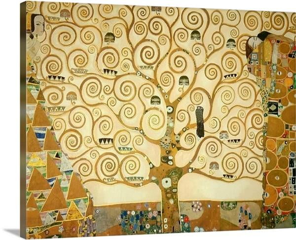 ' Gustav Klimt The Tree Of Life ' Fine Art Canvas Box  ~ 3 Panels 