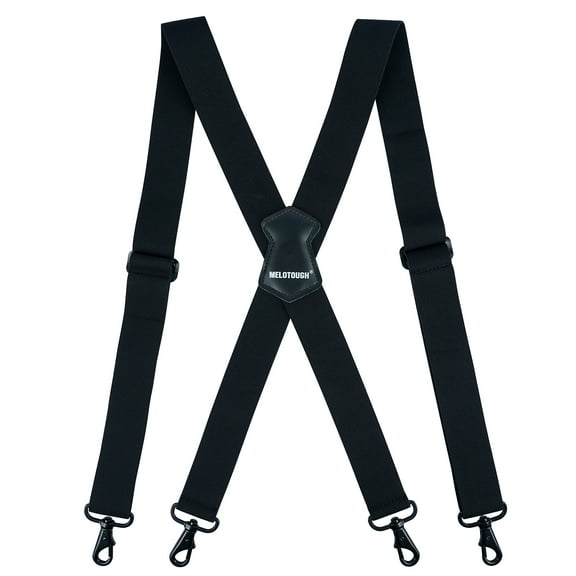 MELOTOUGH Men Suspender 1.5 Inch Wide X Back Suspender Adjustable Elastic Suspenders with Snap Hooks
