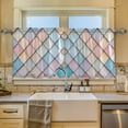 thumbnail image 2 of Yayeee Kitchen Curtains Tier Set of 2 Light Filtering 57"x24" Over Sink Window Panels, Orange Art Pattern, 2 of 7