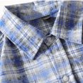 thumbnail image 4 of ALLLIST Casual Men's Shirts Short Sleeve Big And Tall Collared Button Down Shirts Plaid Blue Clothes for Men, 4 of 7