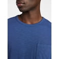 thumbnail image 4 of George Men's and Big Men's Slub Pocket Crewneck Tee with Long Sleeves, Size XS-3XL, 4 of 5