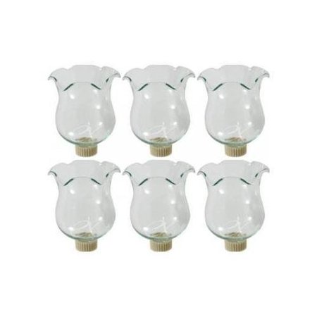 6 Clear Glass Votive Candle Holder Cups W/peg Bottoms ...