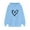 Sky Blue, variant on LEAVINGSUO Hooded Sweaters for Women,Women's Comfortable Sweater Heart Pattern Printed Women's Hooded Pocket Drawstring Sweater