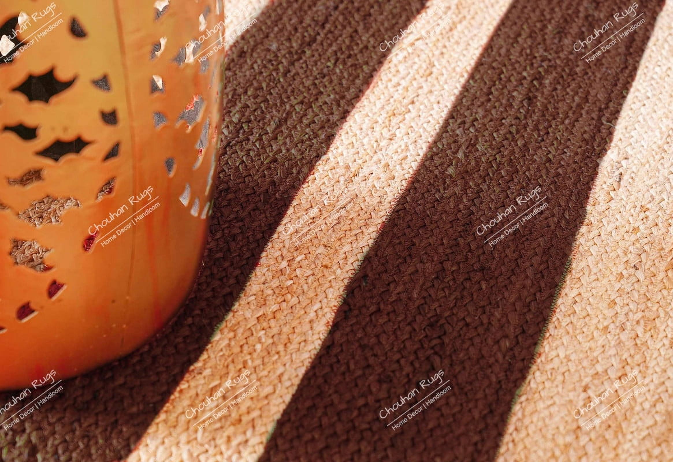 Chouhan Rugs Natural Jute Brown Lined Rug Bohemian Rug Decor Rug Handwoven Rug Custom Rug Decorative Rug