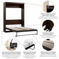 thumbnail image 6 of Pemberly Row 59" Contemporary Wood/Metal Full Wall Bed in Chocolate, 6 of 10