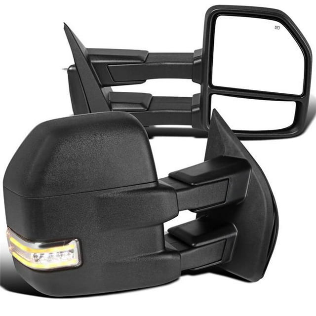Spec D Tuning RMX-F15015F3-SQ-FS Black Texture Clear Signal Power Heated Mirror for 2015-2017 Ford F150