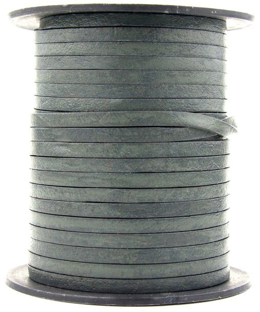 BeadsTreasure 15 Ft of Dark Gray Genuine Leather Cord Round 2 mm Diameter.
