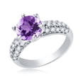 thumbnail image 2 of Sterling Silver with Natural Amethyst and White Topaz Classic Ring, 2 of 2
