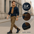thumbnail image 6 of Men’s Elevator Ankle Boots 2.4” Hidden Height Boost, Corduroy Knit & PU Leather Slip-On Boots, Non-Slip Casual Winter Shoes for Men, US 6-12, 6 of 6