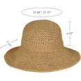 thumbnail image 6 of Zhengup Womens Floppy Straw Sun Hat Foldable Packable Wide Brim Summer Beach Hat Crochet Bucket Hat, 6 of 6