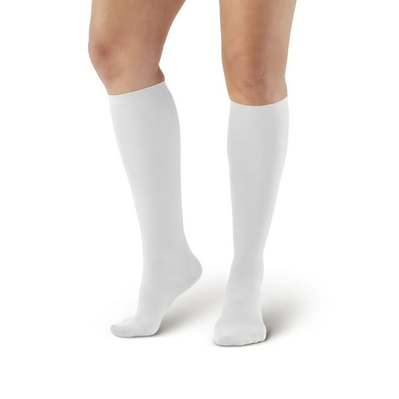 Ames Walker AW Style 1101 Women's 15-20 mmHg Moderate Compression Maternity Knee Socks White Large