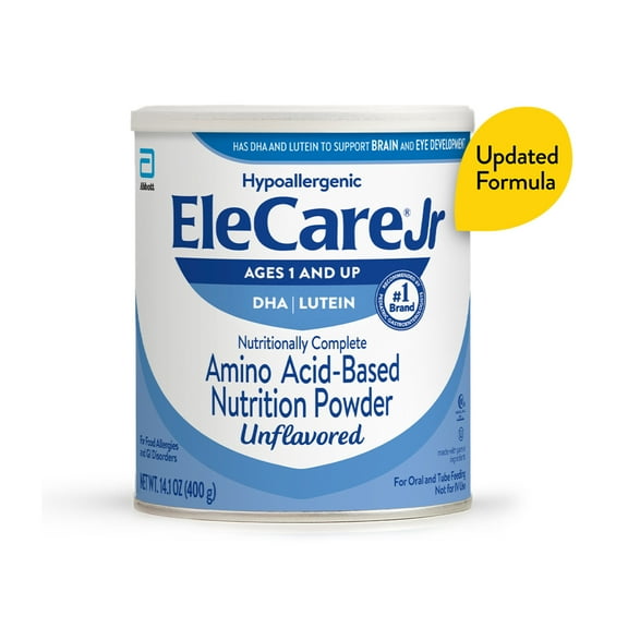 EleCare Jr Unflavored, DHA & Lutein Amino Acid-Based Nutrition Powder, 14.1-oz Can