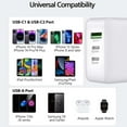 thumbnail image 6 of 40W 3-Port USB Wall Charger for Samsung Galaxy A15 5G [Dual USB-C Power Delivery PD 3.0 / USB-A Quick Charge QC 3.0] Fast Charging Power Adapter with 30W USB-C to USB-C Cable - White, 6 of 9