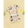 thumbnail image 6 of Aojekbee Little Boy Girl Summer Outfit, Cute Animal Print Round Short Sleeve Tops Elastic Waist Shorts Infant Toddler Set, 6 of 10