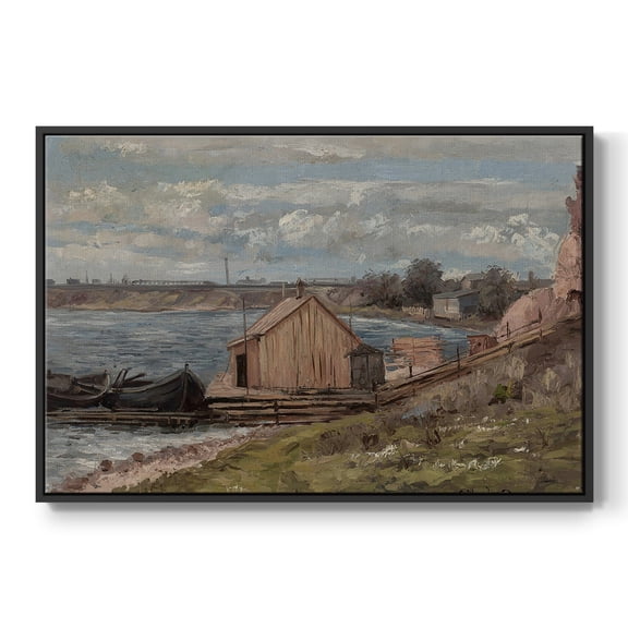 Vintage Landscape-CCCLVII By Wexford Home Framed in Black Wood Gallery Wrapped Canvas 17 in. x 25 in.