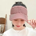thumbnail image 4 of UTSJKR Sun Visor Hats, Wide Brim Sun Hats with UV Protection, Knitted Running Visors for Women - Ponytail Friendly, Quick Drying Pink, 4 of 6