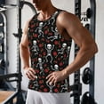 thumbnail image 5 of Uemuo Skeleton with Roses Pattern Men's Muscle Shirts Sleeveless Dry Fit Gym Workout Tank Top Lightweight Sports Tank Top Beach Tank Top, Loose-fit Sleeveless Shirt-X-Large, 5 of 7