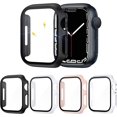 thumbnail image 1 of [4-Pack] Hard PC Case Compatible with Apple Watch Series 8 & 7 45mm with Tempered Glass Screen Protector, Full Coverage Protective Cover Bumper Accessories Compatible with iWatch 8/7 45mm, 1 of 5