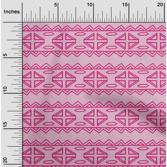 oneOone Cotton Poplin Fabric Chevron & Triangle Block Print Fabric By Yard 42 Inch Wide