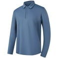 thumbnail image 2 of Plus Size Golf Shirts for Men Long Sleeve Button Collared Tshirts Shirt Big & Tall M-5X Casual Solid Stretchy Pullover Slim Breathable Workout Tops, 2 of 8