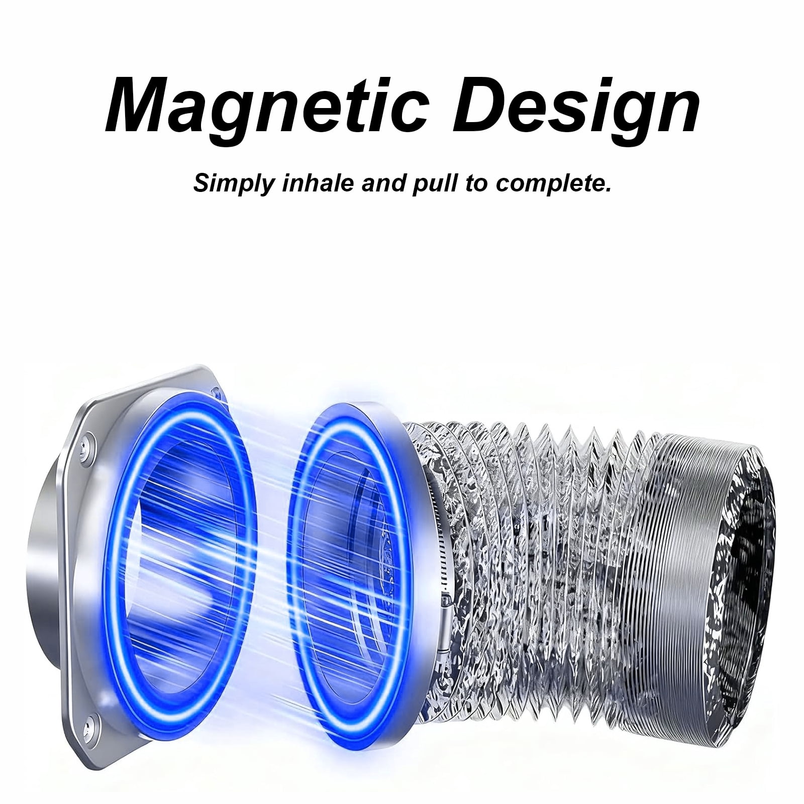 TOP-MAX Magnetic Dryer Vent Hose Connector Kit, Aluminum Alloy Dryer Exhaust Coupling Connector Kit, for Bathrooms, Kitchens, Workshops, Basements (Silver)
