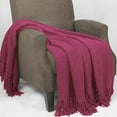 thumbnail image 3 of Home Soft Things Knitted Tweed Throw Couch Cover Blanket, 50 x 60, Crushed Berry, 3 of 5