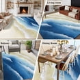 thumbnail image 5 of Large Area Rugs for Living Room Bedroom, Navy Blue Ombre Beach 6'x9' Rug Washable Carpet Runner Indoor Outdoor, Summer Ocean Coastal Gradient Waves Non Slip Floor Mats Rug for Kitchen, Playroom, 5 of 8