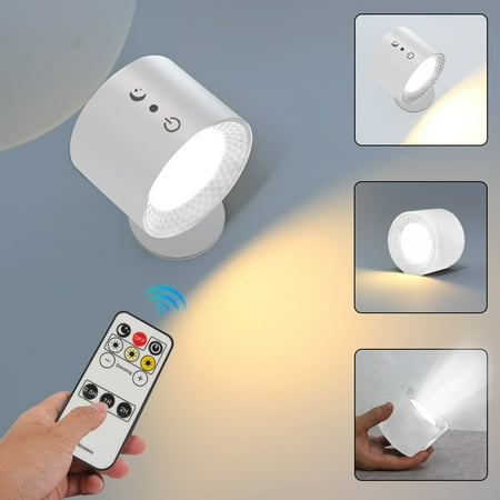 

Naittoop Clearance Three Color LED Wall Lamp Wall Mounted Lamp With 360 Degree Rotation Three Colors Of Wireless Wall Lamp Wall Mounted Lamp With And Remote Control Rech