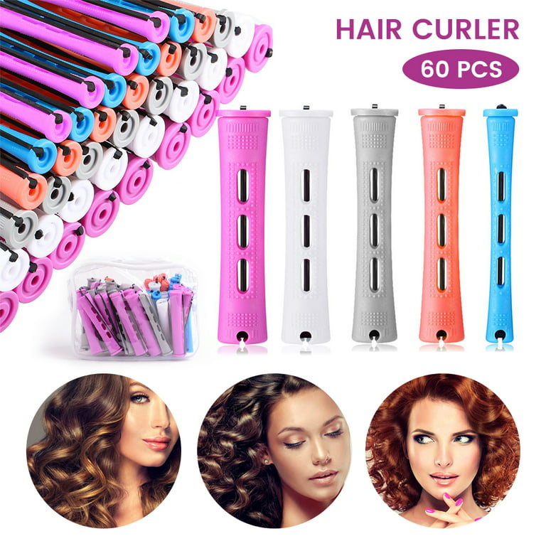  Spiral Hair Perm Rods 60pcs Heatless Spiral Perm Rods with 5  Satin Scrunchies Comes in Bright Colors Spiral Perm Rods for All Hair  Length : Beauty & Personal Care