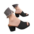 thumbnail image 1 of Women's Heeled Sandals Square Open Toe comfortable Heeled Mules Chunky Block Low Heel On Slides, 1 of 9