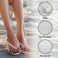 thumbnail image 6 of POLERO Cute Pug Flip Flops for Women Beach Arch Support Waterproof Shower Shoes for Daily Walking, 6 of 7