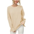 thumbnail image 2 of CaiJunJia Sweaters No Boundaries ,Women's Fashion Casual Solid Color Long Sleeve Round-Neck Sweater, 2 of 6
