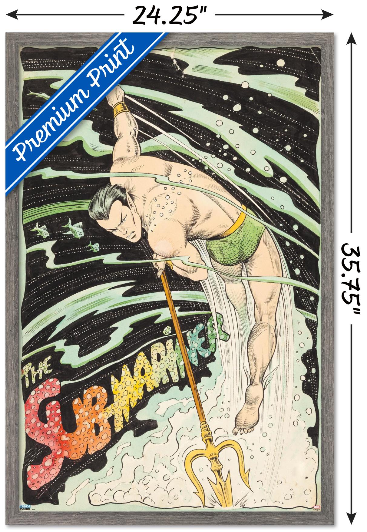 Marvel Comics - Sub-Mariner - Trident Wall Poster, 22.375" x 34", Framed