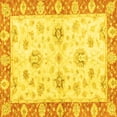 thumbnail image 1 of Ahgly Company Indoor Square Oriental Yellow Traditional Area Rugs, 4' Square, 1 of 4