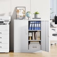 thumbnail image 2 of Metal Storage Cabinets with Lock, Small Locker Organizer Steel Cabinets, Adjustable Layers Shelves 2 Doors for Home, Office, Warehouse,Garage,Industrial,Employee Lockers (White-36), 2 of 20