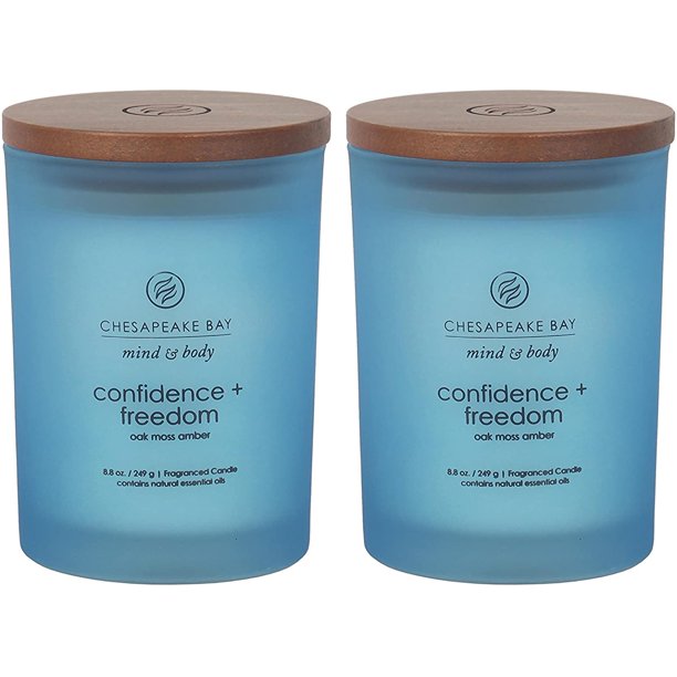 Chesapeake Bay Candle Scented Candles Confidence Freedom Oak Moss Amber Medium 2 Pack Walmart Com
