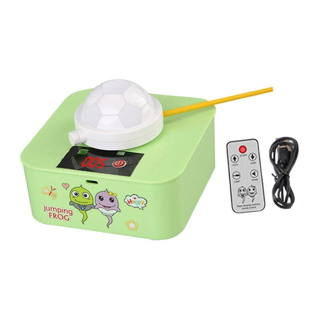 Máquina de saltar cuerda automática para adultos, niños, mujeres y hombres, con velocidad ajustable para entrenamiento de saltos y ejercicio en Verde