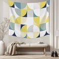 thumbnail image 5 of Yellow Geometric Tapestry for Bedroom Wall Hanging Tapestry, Middle Century Modern Abstract Art Ceiling Backdrop Tapestries Poster Blanket Wall Decor for Teens Room Living Room Dorm 55" x 73", 5 of 8