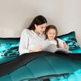 thumbnail image 4 of Manfei Speed Racing Car Twin Bedding Sets 7pcs for Teen Boys Men, Cyan Sports Car Bedding Comforter Set, Race Car Game Sheet Sets, Ultra Soft Home Decor, 4 of 8