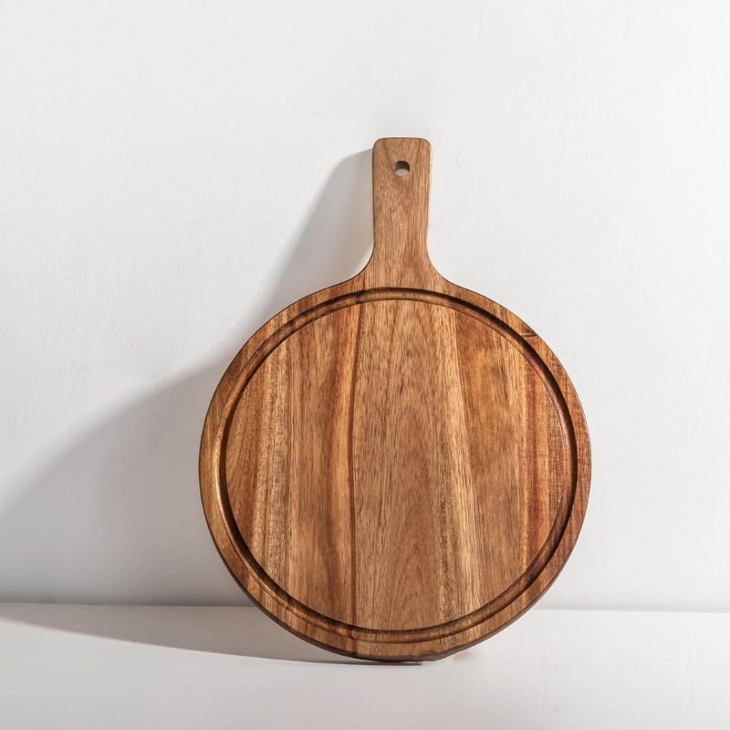 Lightweight Handheld Pizza Pan Wood Materials For Outdoor Picnics And Family Gatherings Bread Serving Board