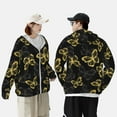 thumbnail image 4 of Lsque Golden Glitter Butterflies UPF 50+ Lightweight Sun Protection Men's Women's Long Sleeve Shirt, Hoodie Performance -3X-Large, 4 of 9