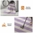 thumbnail image 5 of Purple Striped Hallway Runner Rug 2'x6', Modern Farmhouse Purple White Stripes Washable Entryway Rug with Tassels, Woven Cotton Laundry Room Rugs Long Carpet for Bathroom Sink Foyer Bedroom, 5 of 9