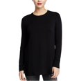 thumbnail image 1 of Rachel Roy Camiseta básica de manga dividida para mujer, negra, pequeña, 1 of 2