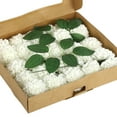 thumbnail image 2 of 25 Pcs Cream White Artificial Hydrangea Flowers, with Stems and Leaves, for Wedding Bouquets, Centerpieces, Home Decor, Craft Arrangements, 11 Inch, 2 of 6