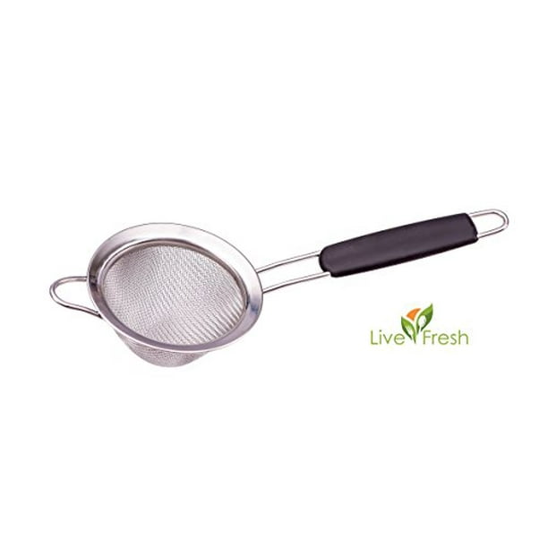 LiveFresh Fine Mesh Stainless Steel Mini Tea Strainer with Non Slip