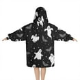 thumbnail image 2 of Halloween Ghost Bat Star Pattern Blanket Hoodies for Kids 6-13YR Oversize Wearable Blanket Hoodies for Boys Girls Teens, 2 of 7